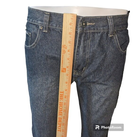 Phat Farm Mens Slim Straight Leg Denim Jeans 36x32 Dark Blue Wash Vintage - Picture 3 of 9